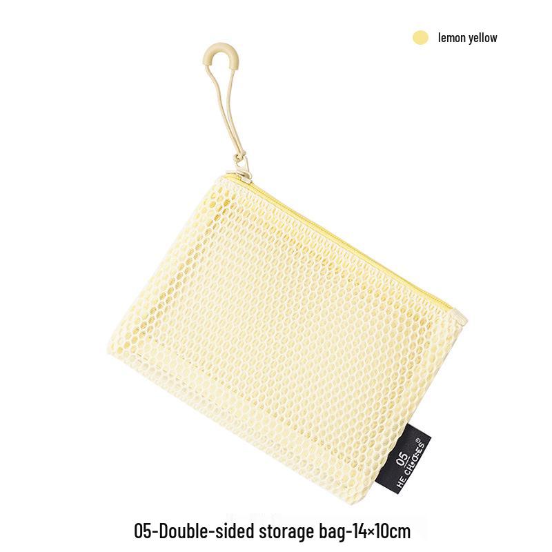 Дофаминовая женская дорожная косметичка с двойной молнией: Портативный сетчатый органайзер для косметики и макияжа