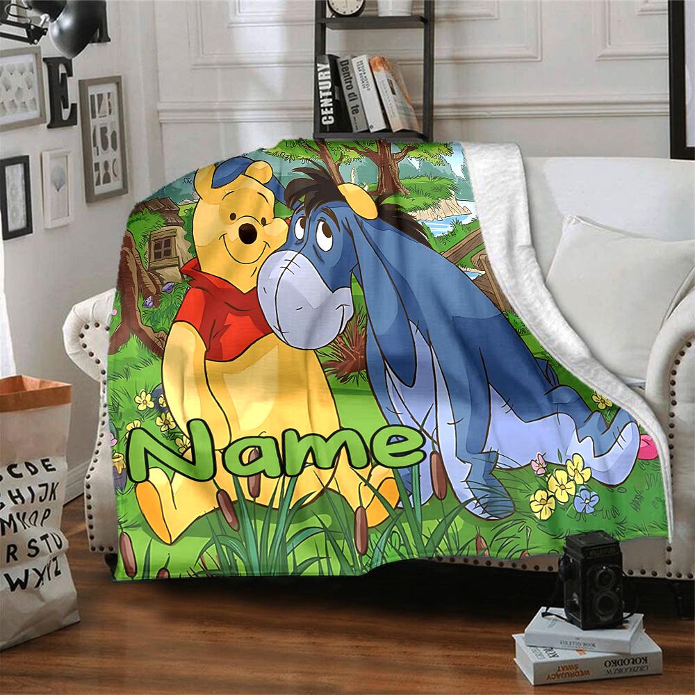 Custom Name Tigger Movie Adventure flannel Blanket for Super Soft Cute Comfort Blanket for Travel Bedding Couch Sofa Blanket