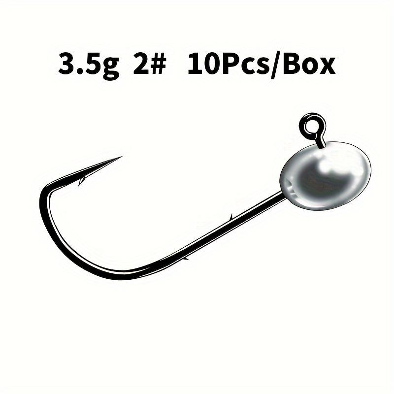 10pcs/box 3X Reinforced Lead Fishing Hook, Lure Double-Back Sting, Root Fishing Hook Anti-Loose Small Lead Head Hook Green Tail Hook