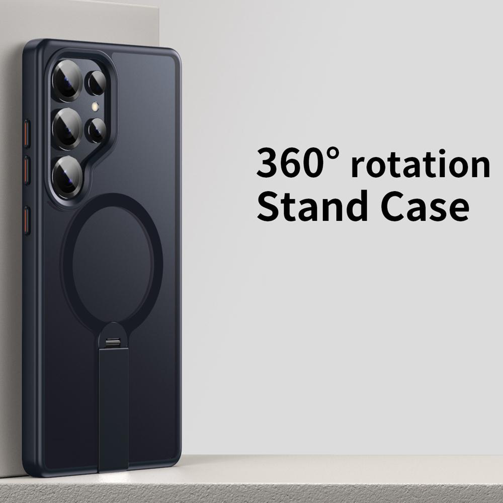KEYSION 360 Скрытая Металлическая Подставка Магнитный Чехол для Magsafe для Samsung Galaxy S24 S25 Ultra S24+ S25+ Матовый Ударопрочный Чехол для Телефона