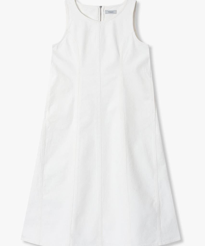 STUDIO TOMBOY Denim Slim Sleeveless Dress_White 9106241203
