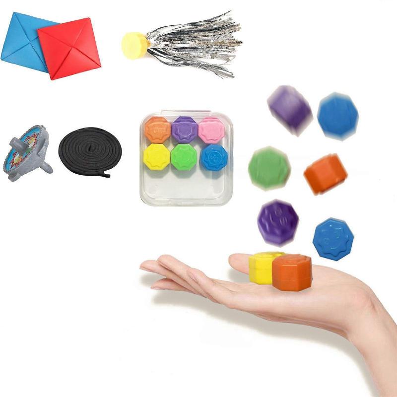 Folk Game Set Gong-gi Family Travel Games- Old-Fashioned Game Kit Toy Playsets