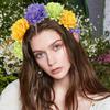 Мексиканский венок на голову Цветная искусственная роза ромашка Цветочный головной убор для женщин Аксессуар для волос на вечеринку Свадебная вечеринка