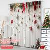 2D Flat Printing 2pcs Merry Christmas Popular Window Drapes Christmas Pine Branch Versatile Durable Polyester Without
