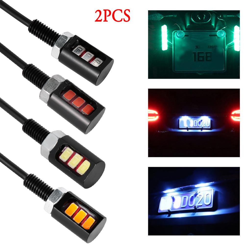 2 шт. Лампа Винт Болт Авто Лампа Автомобиль Мотоцикл Свет Номерной Знак 3 LED