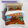 3pcs Grizzy The Lemmings1 Design Cover Set - HD Printed Bedding with 1 Cover and 2 Pillowcases - Perfect for Home and Dorm Decor