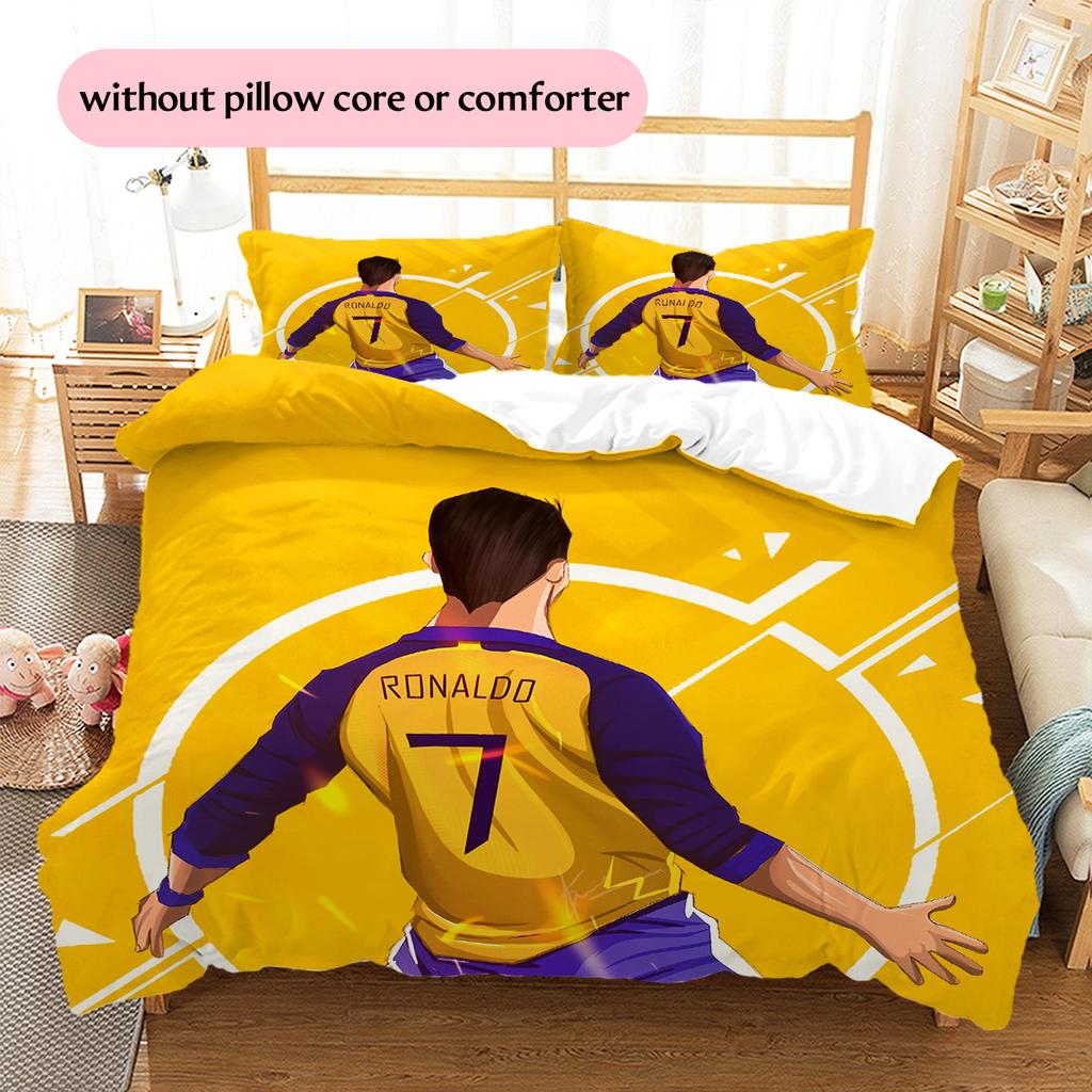 Криштиану Роналду  Постельное белье с рисунком  Комплект с одеялом  Домашний декор  Подарок (1 пододеяльник + 2 наволочки без наполнителя)