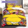 Homer Simpson Art Pattern Bedding Home Decoration Birthday Gift ( 1 duvet cover + 2 pillowcase, without core),fan merchandise.
