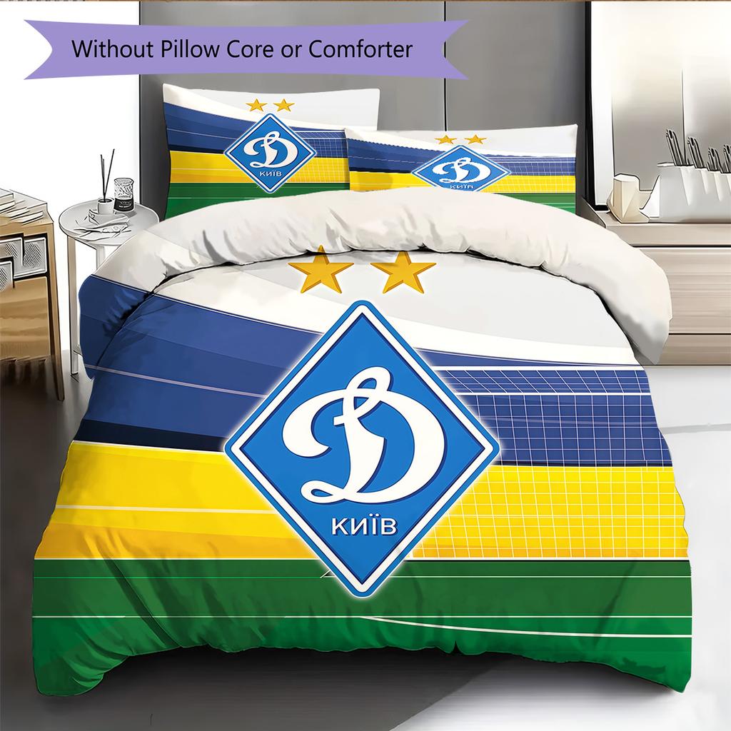FC Dynamo Kyiv Pattern Bedding Quilt Set Home Decoration Gift (1 * duvet cover + 2 * pillowcase without core)