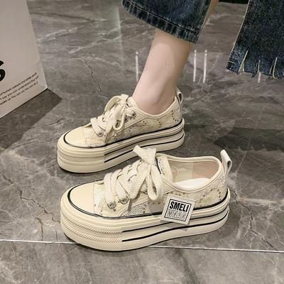 Женская парусиновая обувь, новые летние сетчатые дышащие женские туфли увеличенного размера, модные женские повседневные спортивные белые туфли