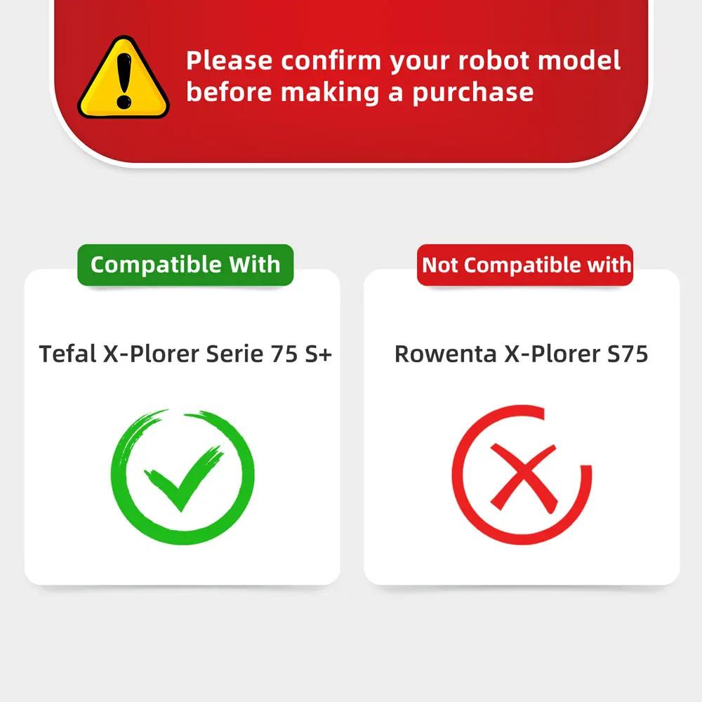 Совместимо с Tefal X-Plorer Serie 75 S+ Сменная основная боковая щетка Фильтр HEPA Насадки для швабры Пылесборник Запасные части Аксессуары