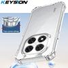 KEYSION Противоударный прозрачный чехол с четырьмя углами для Redmi Note 14 Pro 4G 14 Pro+5G Мягкий ТПУ+ПК Прозрачная накладка для телефона для POCO X7 5G