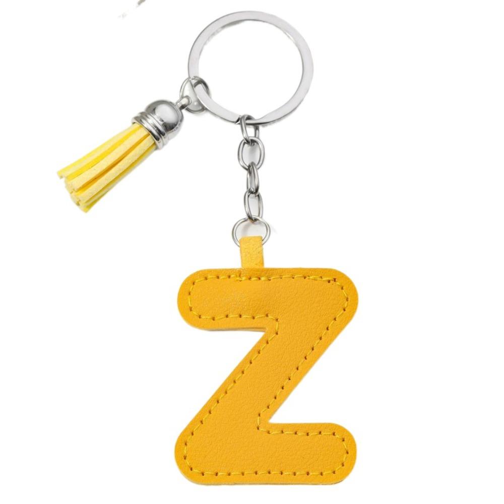 Брелок для ключей с алфавитом, пряжка для ключей от автомобиля, органайзер для ключей, деловой держатель для ключей из искусственной кожи, 26 букв, брелок в подарок