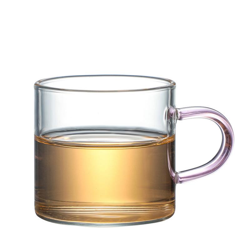High Borosilicate Color Handle Glass Cup Milk Tea Cup Coffee Cup Household Small Capacity Kung Fu Tea Set Mini Tea Cup