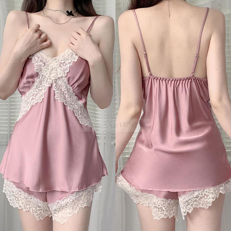 Розовый кружевной халат невесты свадебный женский комплект из 3 предметов пижамы шелковистый атласный кимоно халат платье весна-лето свободная атласная домашняя одежда