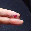 Дизайнерские классические новые кольца с инкрустацией геометрическими красными драгоценными камнями, регулируемые для женщин, модные и темпераментные украшения