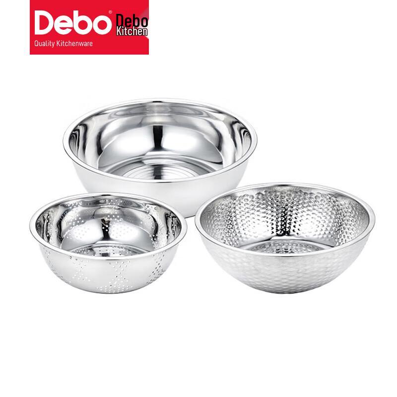 Debo Clinton Stainless Steel Washing Basin & Strainer Set
