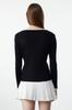 Women's Elegance Style Sweater Black Thin Color Block Knitwear Sweater