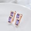 Асимметричный дизайн, квадратные геометрические серьги с фиолетовым цирконом для женщин, модные блестящие ювелирные изделия