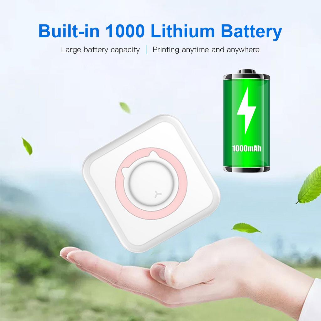 Универсальный фотопринтер Многофункциональный портативный принтер Беспроводной мгновенный мини-принтер с поддержкой BT