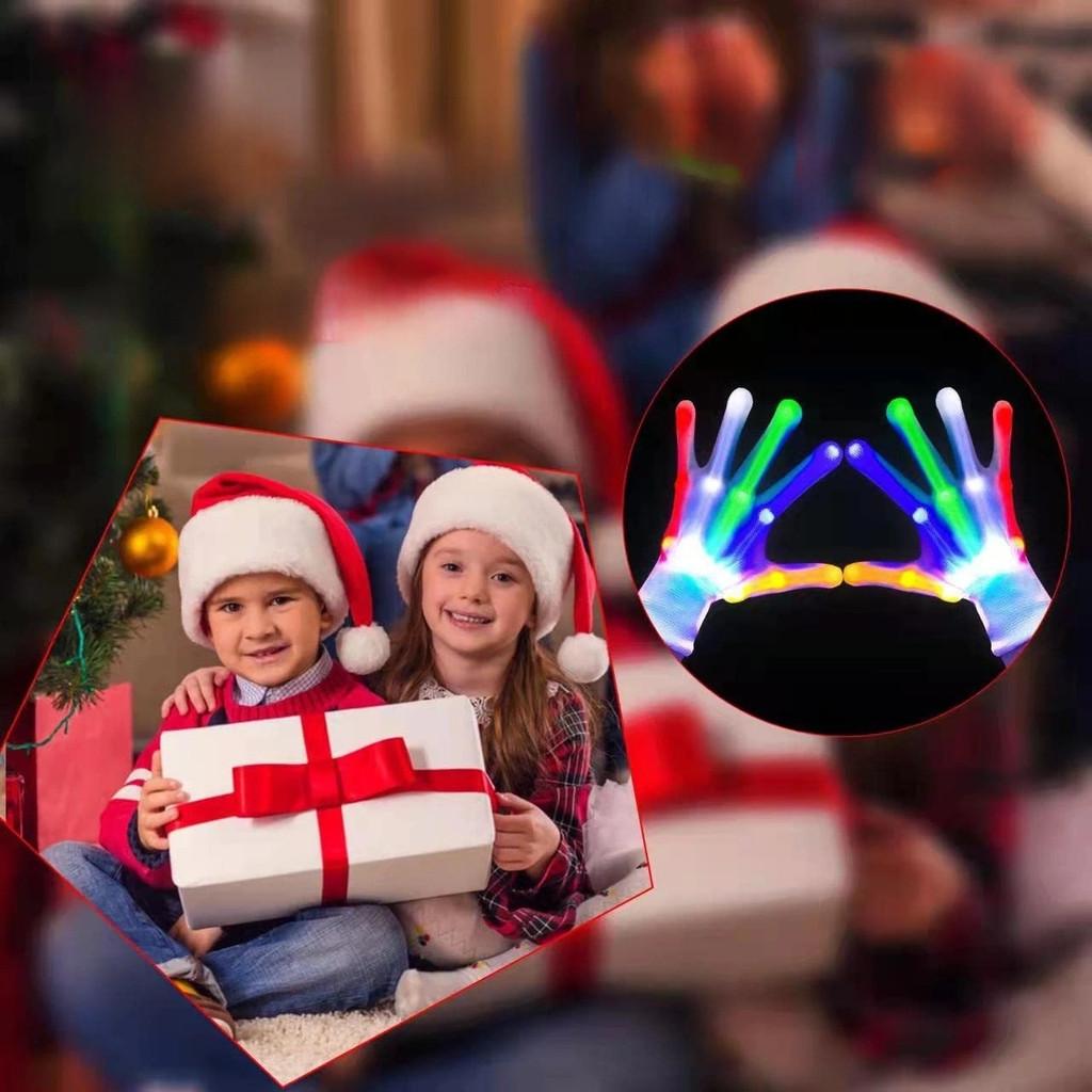 Яркие разноцветные светодиодные вязаные перчатки, идеально подходящие для Хэллоуина и вечеринок