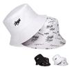 Unisex Double-sided Wearable Panama Bucket Hat Thugufe Embroidery Fisherman Hat Outdoor Sunscreen Hats for Men Women