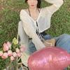V-neck Lace Up Hollowed Out Sun Protection Cover for Women In Summer Thin and Fashionable Knitted Long Sleeved Cardigan Short Outer Layer