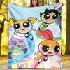 1pc Powerpuff1 Theme Blanket - Digital Print, Polyester, Cozy for All Seasons, Perfect for Outdoor, and Travel