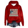 Women's Hooded Long Sleeve Printed Flannel Top Hooded Sweatshirt