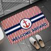 Chic Nautical Anchor Boat Navy Blue Stripes Doormat Bathroom AntiSlip Floor Mat Long Corridor Carpet Custom Rug For Kitchen Bath