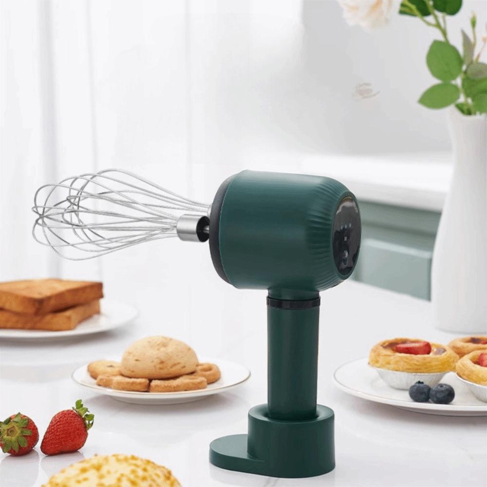 Double Whisk Head Wireless Handheld Electric Egg Beater Stand-up Design Egg Mixer Cake