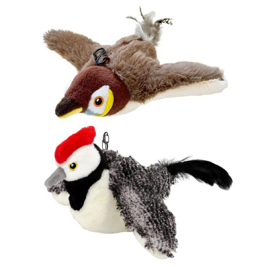 1 шт/2 шт интерактивная щебечущая игрушка для кошек-птиц электрическая симуляция плюшевые животные сенсорная активация