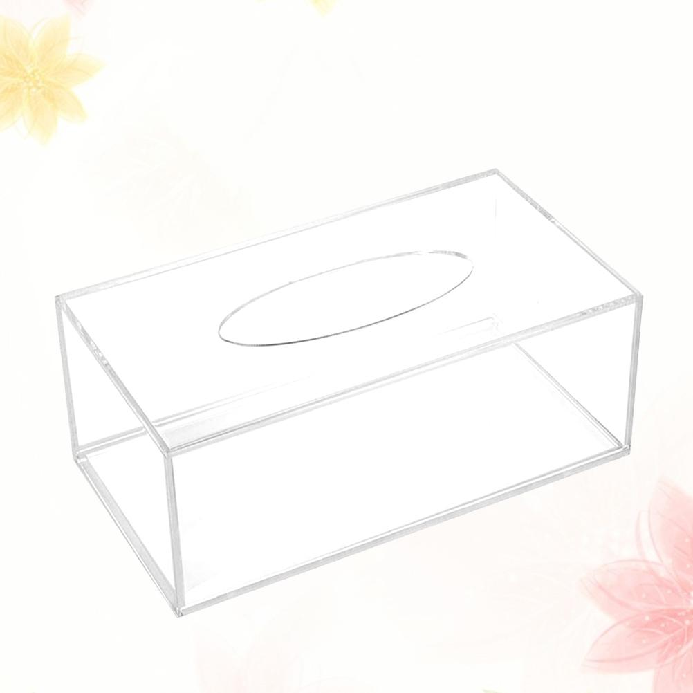 Clear Acrylic Tissue Box Holder Simple Rectangular Paper Napkin Cointainer Oragnizer for Car Home End Table