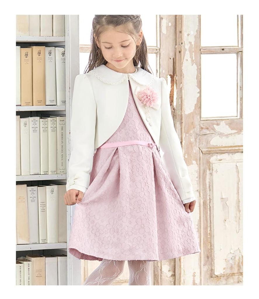 Suit for School Entrance Graduation Formal Angel set of bolero dress ribbon Mauve back 115cm [Arisana] Girls' Ceremony, Ceremony, Children's Clothing,