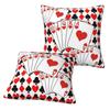 Casino Nights Red Queen Of Hearts 2 Pcs Square Pillowcase Pillow Cover Cushion Zip Decorative Comfort Throw Pillow For Home Car