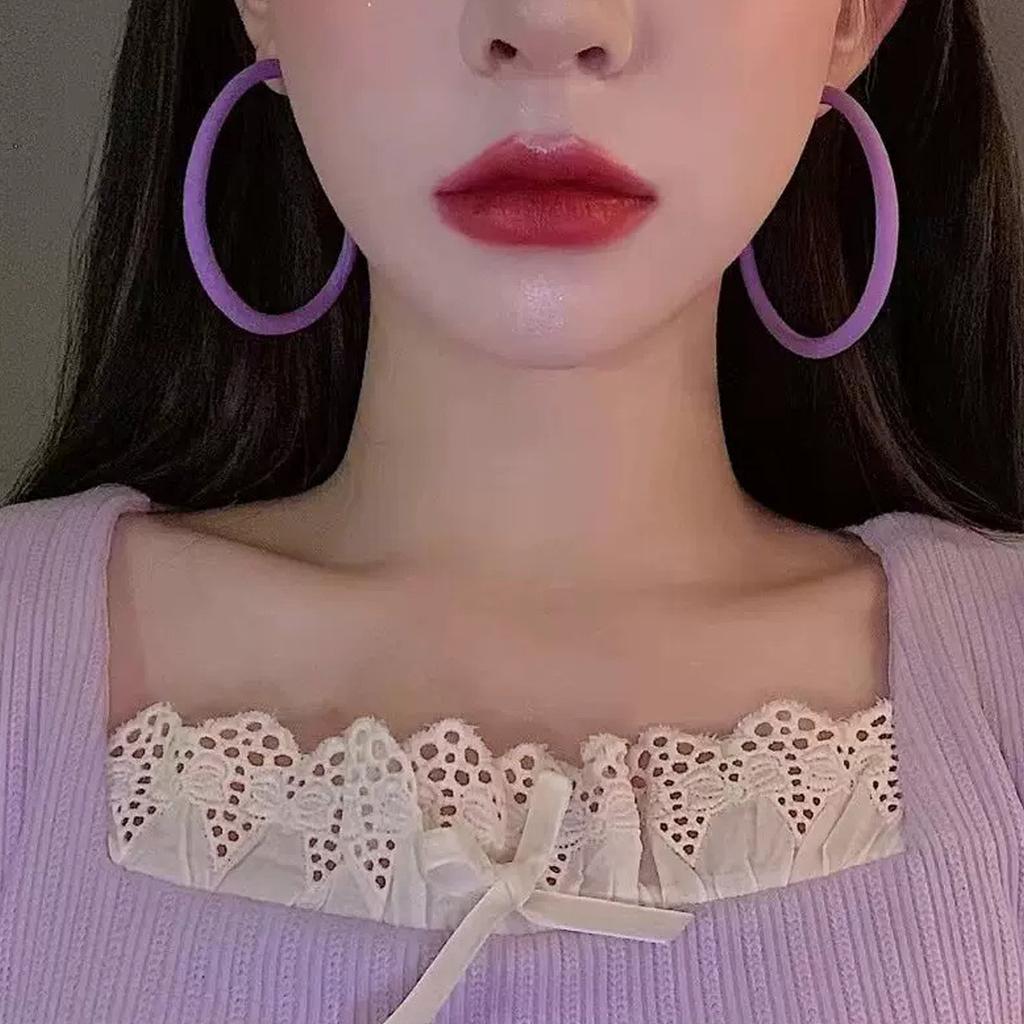 Элегантные круглые серьги-кольца, переносные серьги, модные серьги с акриловой текстурой, подходящие для повседневных или официальных случаев