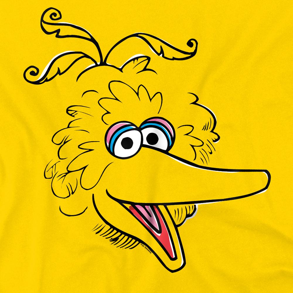 Sesame Street Unisex Adult Big Bird Sketch Face T-Shirt