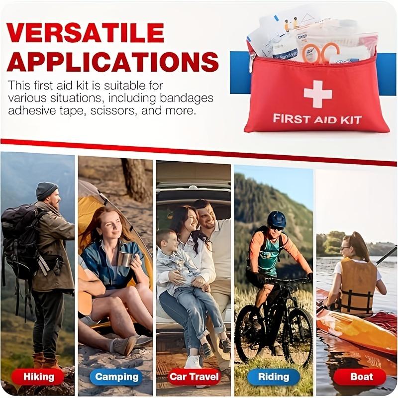 12 аптечек первой помощи, включая ножницы, бинты, липкую ленту и пинцет - компактная красная дорожная и автомобильная сумка для выживания