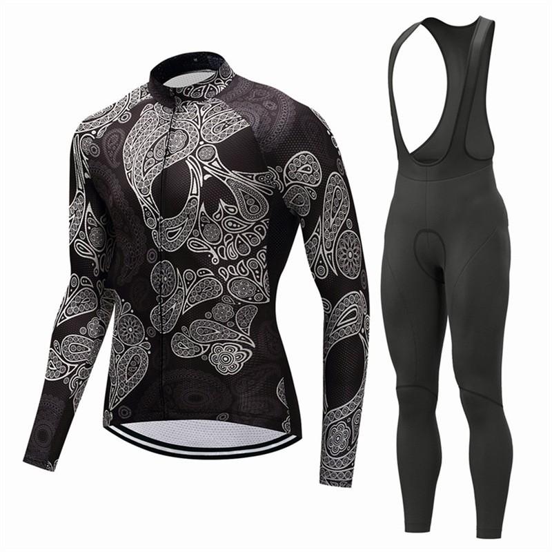 Mens Long Sleeve Cycling Jersey Shorts Set Mountain Bike Riding In