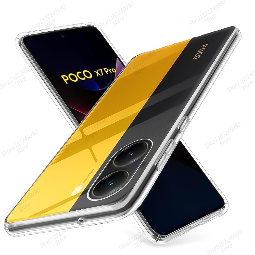 Ультратонкий прозрачный чехол для Poco X7 Pro X6 X5 X3 NFC X4 GT Мягкий ТПУ Funda для Poco F6 Pro F5 F4 F3 M6 M5 M4 Pro Чехол для телефона
