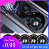 For VW Volkswagen Jetta MK5 Golf 2PCS Rline R line Logo PVC Silicone Car Coaster Water Cup Slot Non-Slip Pad Drink Mat For Volks