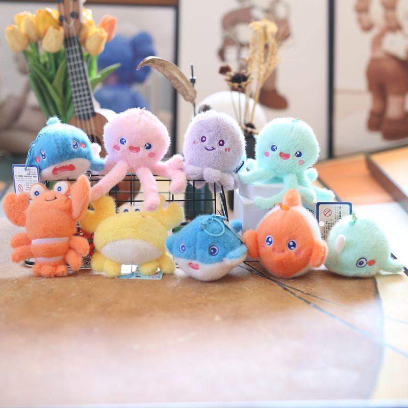 Cute Cute Marine Animal Jellyfish Pendant Plush Toy Doll Crab Lobster Keychain Bag Hanging Decoration