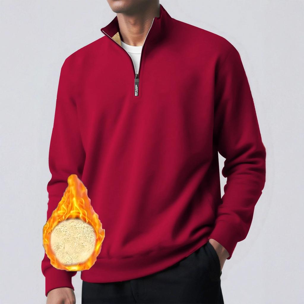 Мужской пуловер с длинным рукавом, толстовка со стойкой, повседневного кроя, с высоким воротником, базовая рубашка из овечьей шерсти