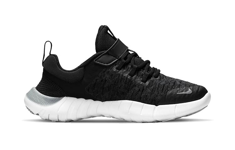 Nike Бесплатные кроссовки для бега для детей Free RN Cushioning, низкие, черные с белым, для детей от 3 до 7 лет, CZ3996-001