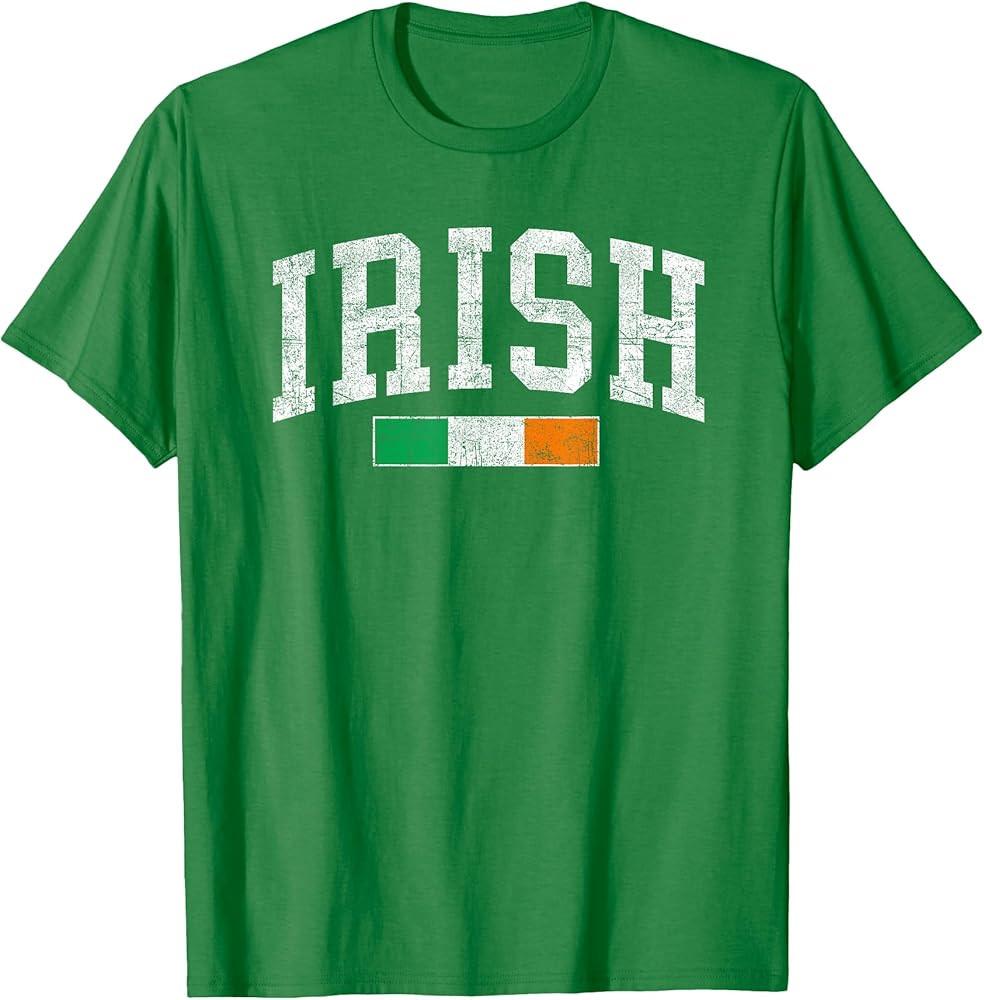 Vintage Irish Flag St Patricks Day Retro Ireland Souvenir T-Shirt