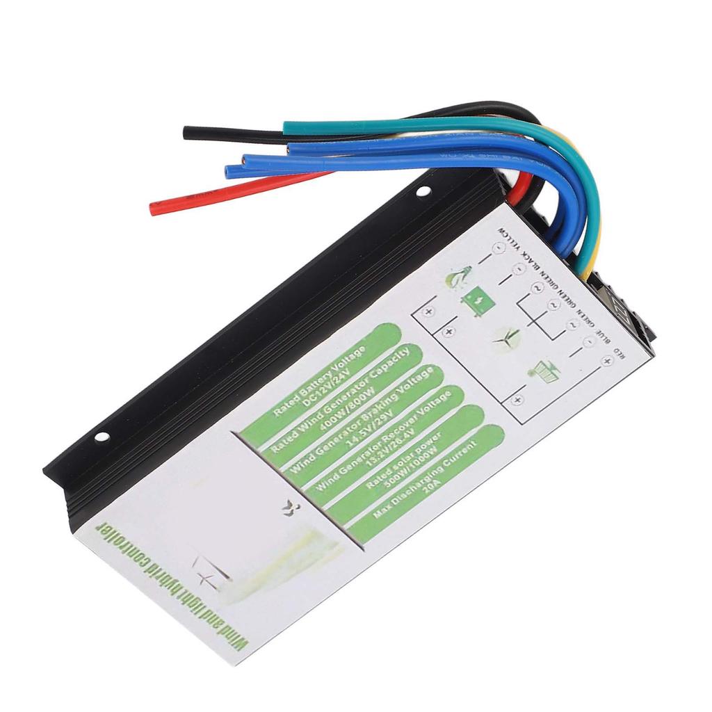 Гибридный контроллер заряда ветро-солнечного генератора 12 В 24 В аккумуляторная батарея Автоматический ШИМ 20 А Максимальная мощность турбины 800 Вт и панель 1000 Вт