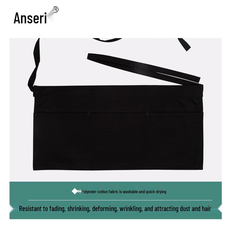 Ansaierui Half-Length Waiter Apron with Pen Pocket