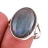 Natural Labradorite Gemstone 925 Solid Sterling Silver Jewelry Ring Size 9 L7M93