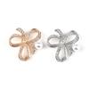 Fashion Exquisite Pearl Rhinestone Flowers Butterfly Enamel Pin Brooch For Women Trendy Elegant Clothes Jewelry Gift For Friends