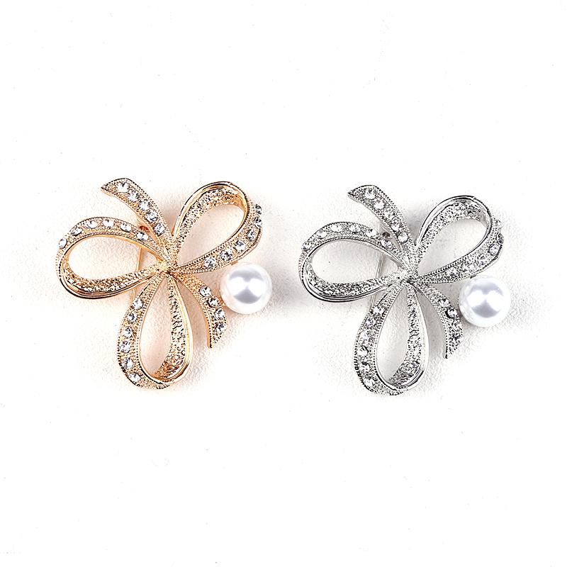 Fashion Exquisite Pearl Rhinestone Flowers Butterfly Enamel Pin Brooch For Women Trendy Elegant Clothes Jewelry Gift For Friends